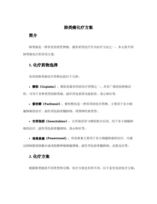 肺类癌化疗方案
