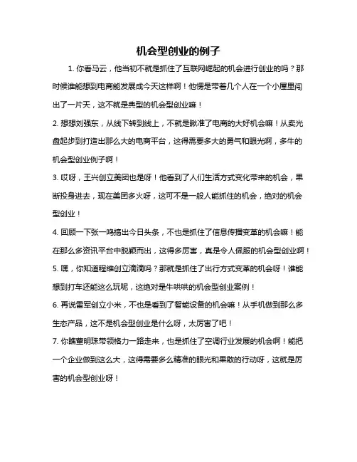 机会型创业的例子