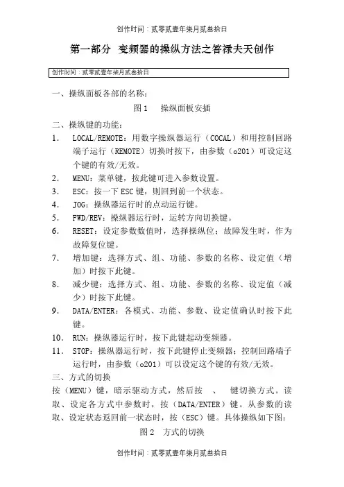 安川变频器的调试及参数设置表(齐全)