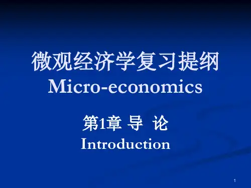 微观经济学复习提纲汇总