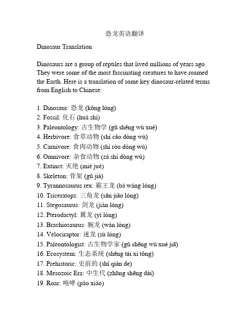 恐龙英语翻译