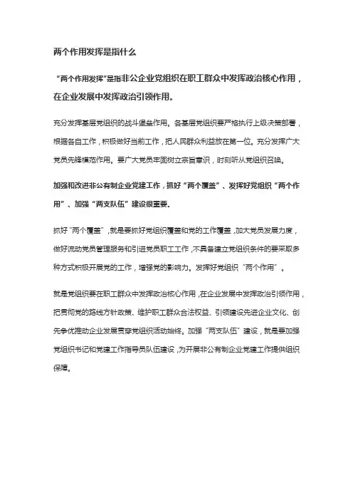 两个作用发挥是指什么