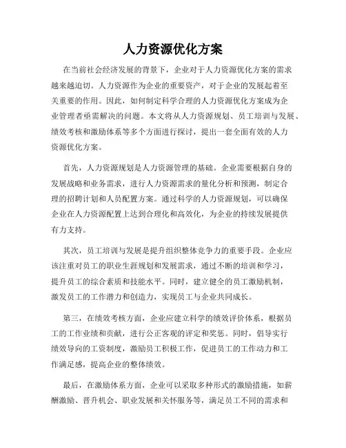 人力资源优化方案