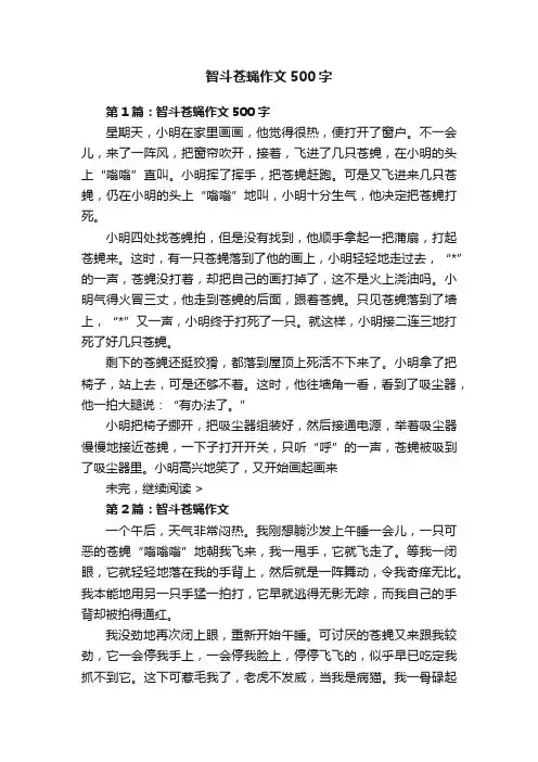 智斗苍蝇作文500字