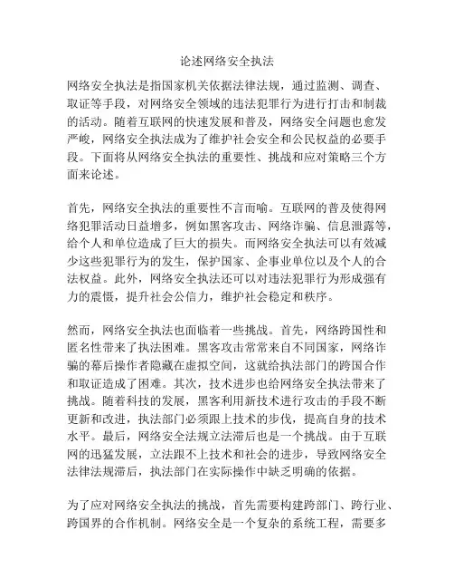 论述网络安全执法