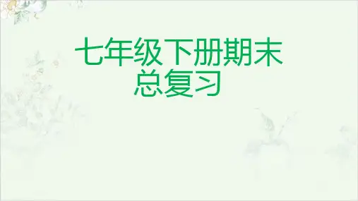七年级数学下册期末总复习PPT课件(人教版)