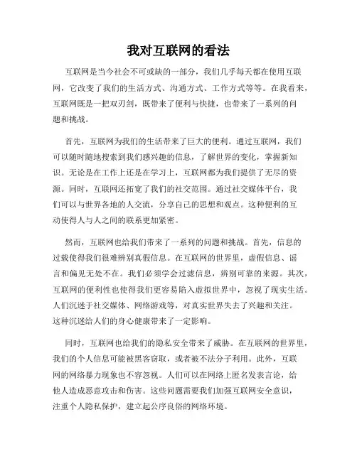 我对互联网的看法