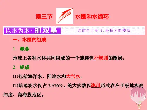 鲁教版高中地理必修一第二单元第3节《水圈与水循环》课件(共34张PPT)