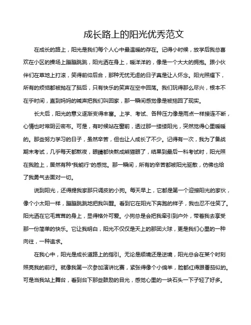 成长路上的阳光优秀范文