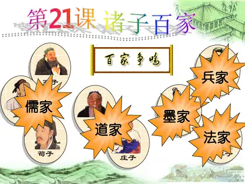 历史七年级上华东师大版第21课诸子百家课件