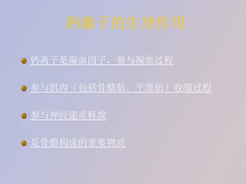 钙离子生理讨论