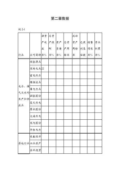 何晓群多元统计分析(数据)