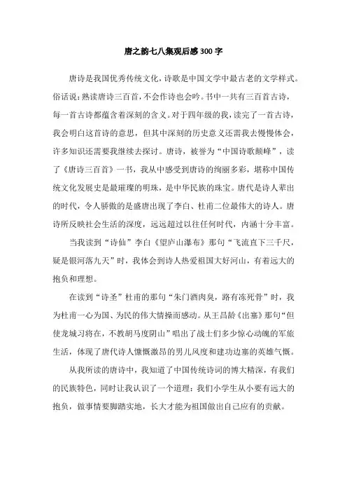 唐之韵七八集观后感300字