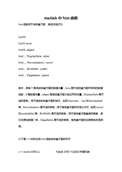 matlab中hist函数