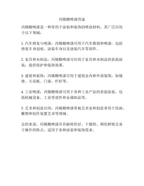 丙烯酸喷漆用途