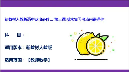 新教材人教版高中政治必修二 第三课 期末复习考点串讲课件
