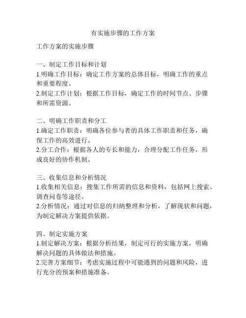 有实施步骤的工作方案