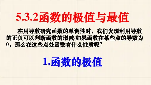 函数的极值与最大(小)值 高中数学人教A版2019选择性必修第二册
