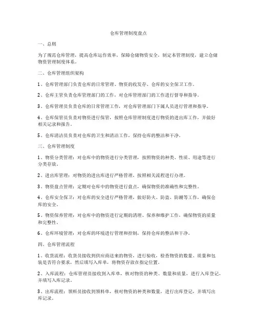 仓库管理制度盘点