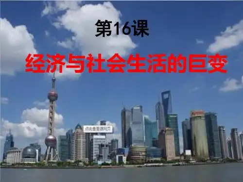 北师大版八年级下册历史第16课 经济与社会生活的巨变课件 (共22张PPT)