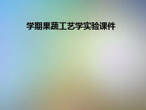 学期果蔬工艺学实验课件