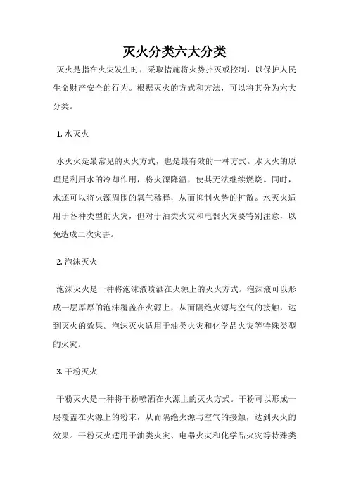 灭火分类六大分类