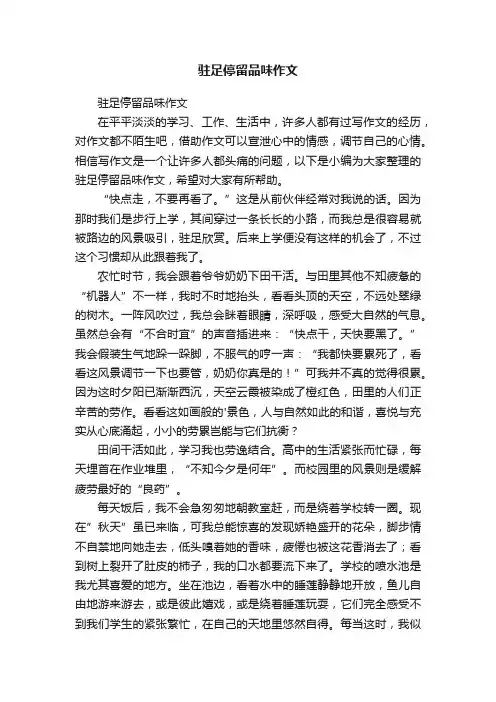 驻足停留品味作文