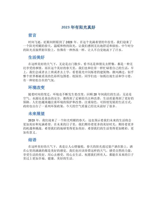 2023年有阳光真好作文600字