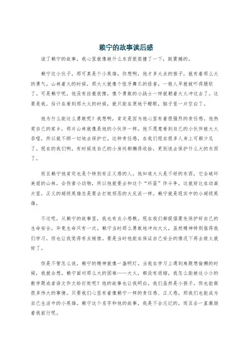 赖宁的故事读后感