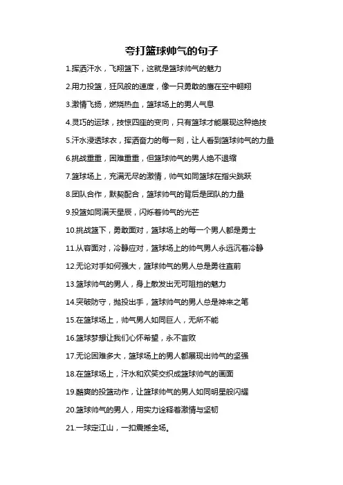 夸打篮球帅气的句子-概念解析以及定义