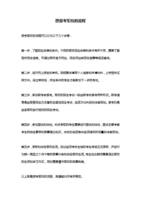 想报考军校的流程