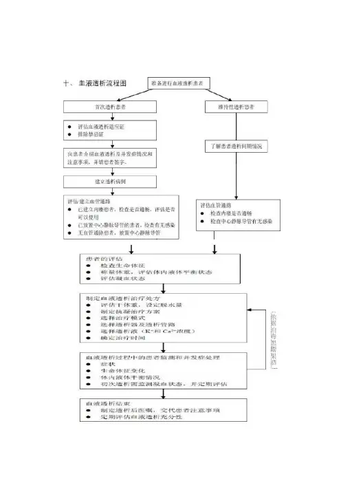 血液透析治疗流程图