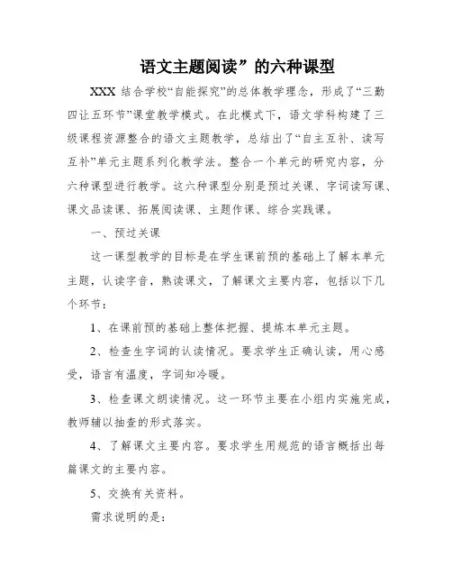 语文主题阅读”的六种课型
