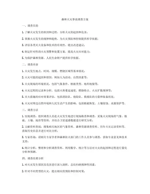 森林火灾事故调查方案