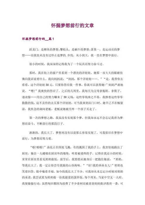 文学_怀揣梦想前行的文章