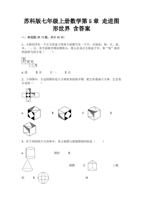 苏科版七年级上册数学第5章 走进图形世界 含答案
