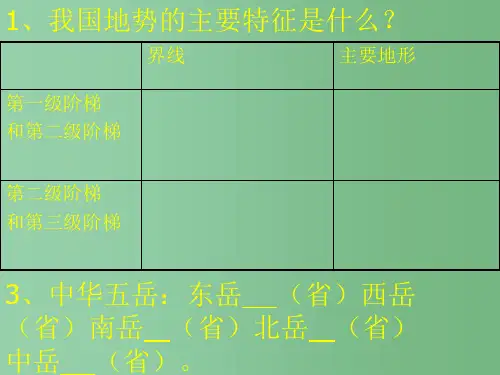 八年级地理上册《第二章 中国的自然资源 第一节 中国的地形》课件 新人教版