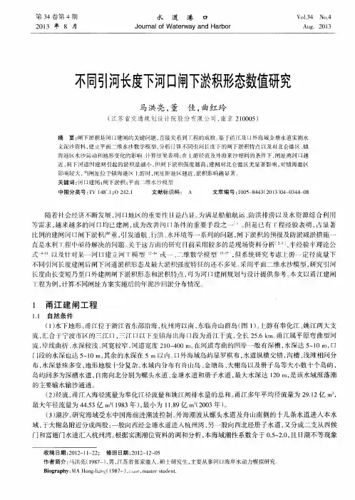 不同引河长度下河口闸下淤积形态数值研究
