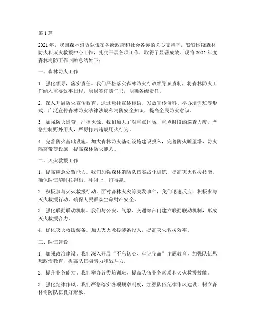 森林消防年度回顾总结(3篇)
