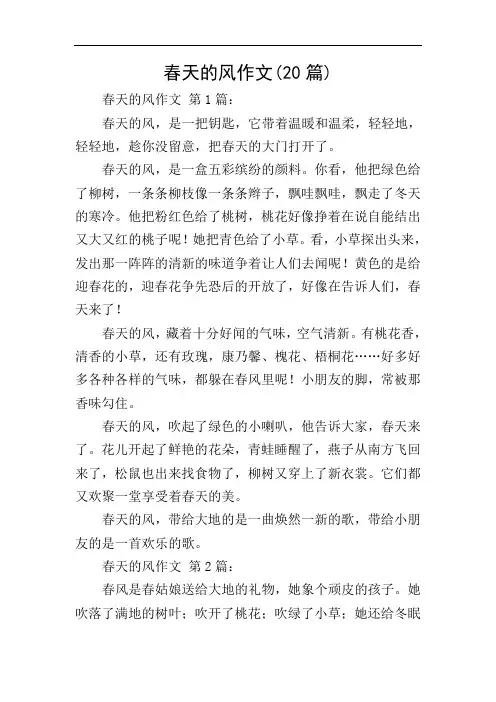 春天的风作文(20篇)