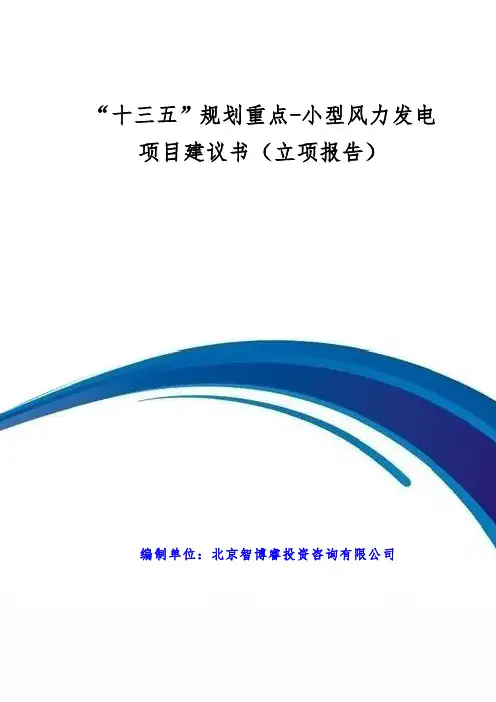 “十三五”规划重点-小型风力发电项目建议书(立项报告)