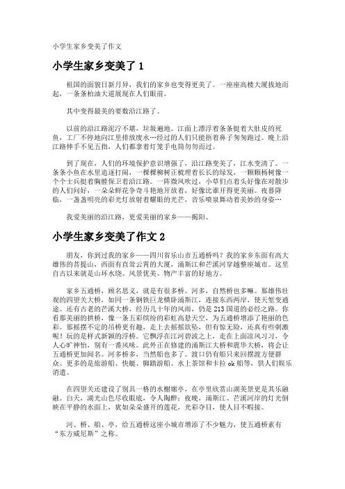 小学生家乡变美了作文