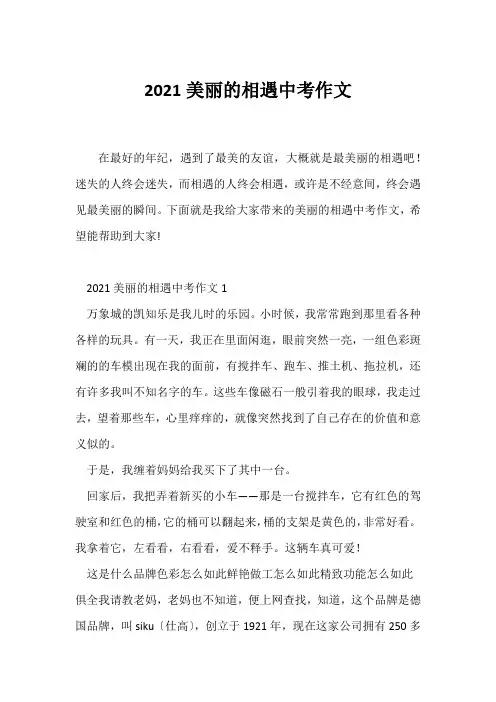 (中考作文)2021美丽的相遇中考作文