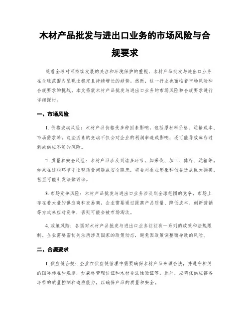 木材产品批发与进出口业务的市场风险与合规要求