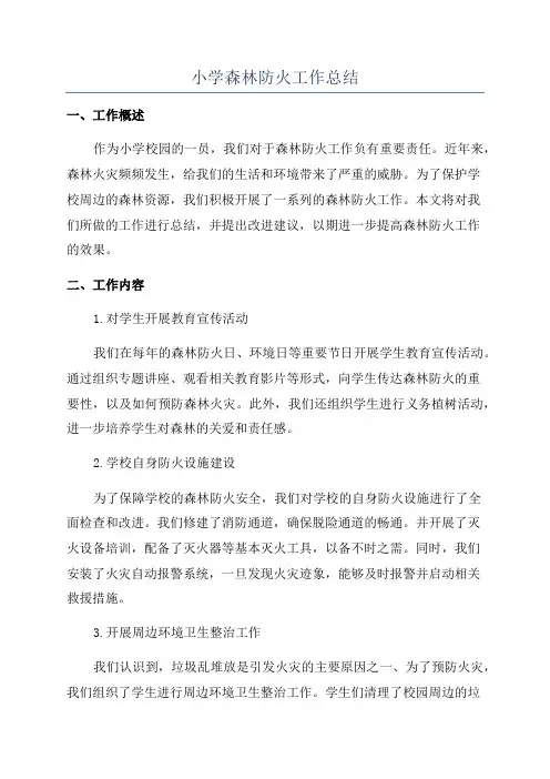 小学森林防火工作总结