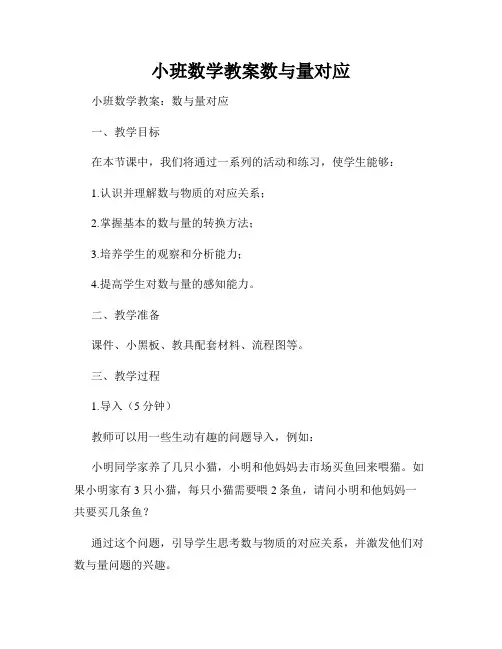 小班数学教案数与量对应