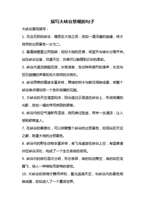 描写大峡谷景观的句子