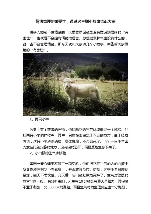 情绪管理的重要性，通过这三则小故事告诉大家