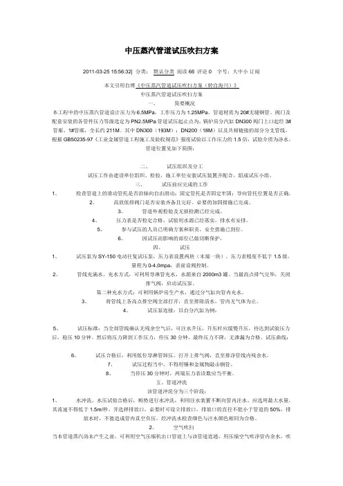 蒸汽打压方案