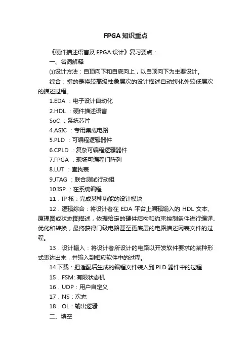 FPGA知识重点
